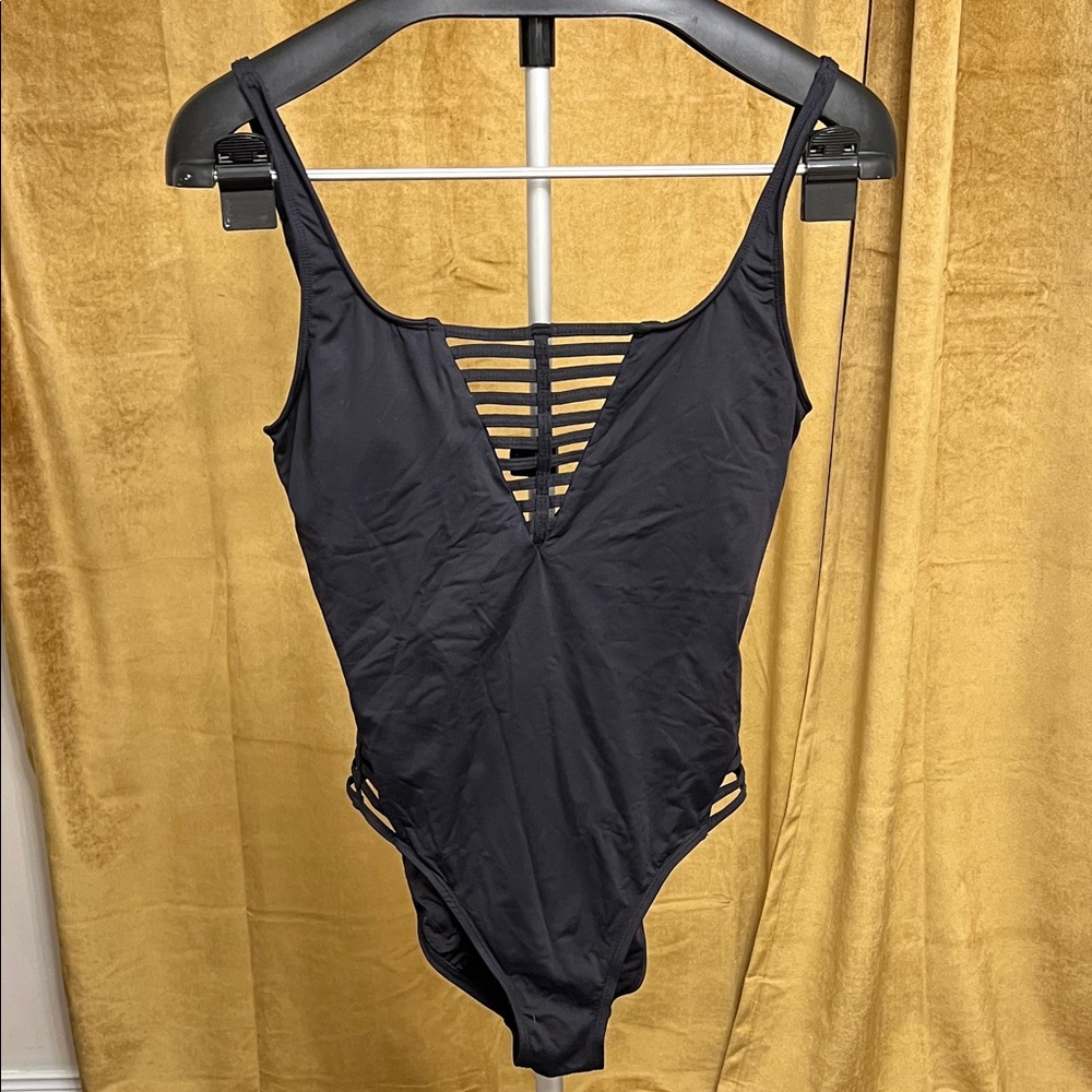 La Blanca Black Strappy One-Piece Swimsuit